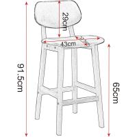 Silla de diseño de madera blanca con cuero artificial - details 8