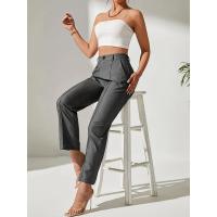 Vestido pierna recta cintura alta negro pantalones de mujer primavera otoño nailon cómodo estiramiento - details 5