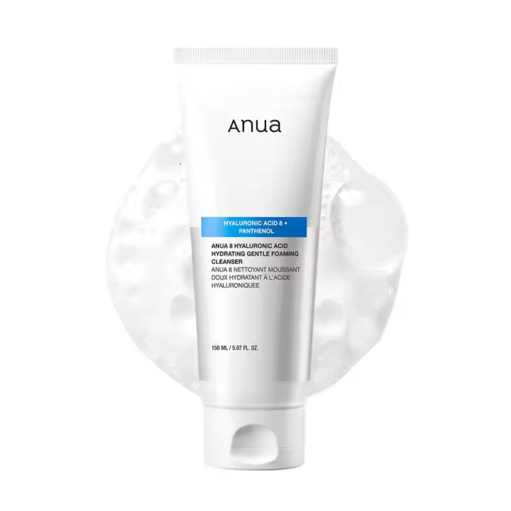 ANUA Limpiador espumoso suave hidratante, ácido hialurónico, glicerina, zinc, pantenol, lavado facial para piel seca, para doble limpieza, - 1
