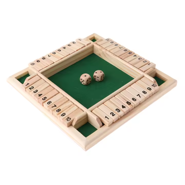 Juego de Mesa para Adultos y Familias Deluxe Four Sides with 10 Número Juego de Muñeca para Fiesta y Club with Reglas de Juego para Beber Fabricado en Madera Recomendado para Niños - 1