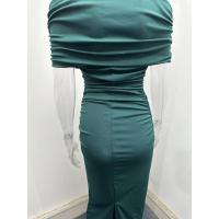 2025 vestido plisado de hombro de una palabra de primavera, falda de fondo dividida delgada y delgada, vestido, vestido largo - details 42