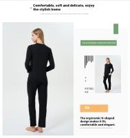 Traje de pijama de estilo navideño, pantalones de manga larga de seda de leche, pijamas negros de estilo europeo y americano para niñas, traje para el hogar - details 1