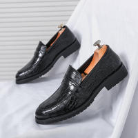 Zapatos Lefu para hombre, calzado sencillo y versátil con relieve sonriente, moda británica de negocios, talla grande - details 19