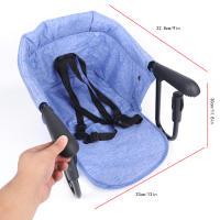 Accesorios de silla alta, asiento portátil para alimentación de bebé, silla con gancho y bolsa de almacenamiento trasera, sillas altas de comedor para bebés (azul) - details 1