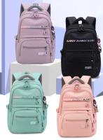 Mochila escolar grande de nailon para chicas adolescentes, morral impermeable para ordenador portátil, color negro - details 1