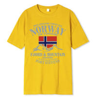 Camiseta de algodón para hombre, cuello redondo, manga corta, diseño de bandera noruega, montañas del fiordo, hip-hop loco, talla grande, verano - details 8