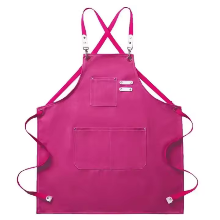Nuevos delantales de cocina de lona a la moda, delantal de trabajo para hombre y mujer para parrilla, restaurante, Bar, tienda, cafeterías, uniforme de estudios de uñas - 1
