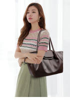 Bolso cruzado informal y versátil para mujer, bolso de mano plisado de un solo hombro, grande - details 16