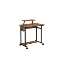Escritorio con 2 Estantes a la Izquierda o a la Derecha, Mesa de Trabajo, para Salón Oficina, Estructura de Acero, Industrial, Negro Ébano LWD047B16 - details 15