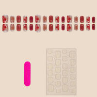 Uñas postizas reutilizables con estampado de flores, prensa roja, disfraz de actuación en escenario, dulce y encantador - details 1
