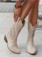 Nuevo producto botines de mujer de gamuza quemada con tacón medio y caña baja estilo marina - details 4