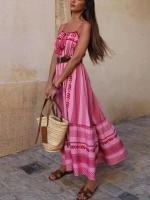 Vestido wy sin mangas de verano para mujer, vestidos de fiesta bohemios con estampado geométrico de ganchillo y borlas A-e para vacaciones, ropa de calle de playa - details 1