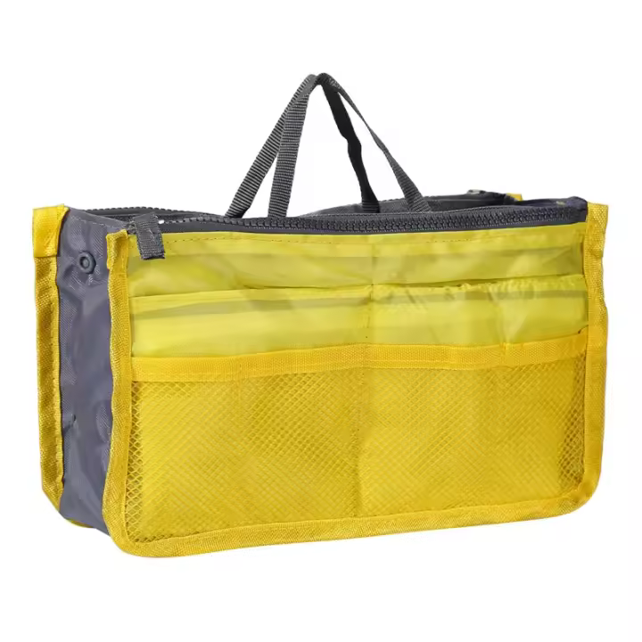 Bolsa organizadora de viaje para mujer en nailon, bolsa de maquillaje grande para bolso de mano, estilo moderno, cierre de cremallera. - 1