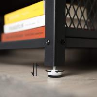 Gabinete Industrial para TV de hasta 43 Pulgadas, Soporte para TV, Consola, Mesa de Centro Pequeña con Marco de Metal, para Dormitorio de Sala, Color Negro, 100 cm - details 4