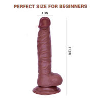 Juguete sexual para mujeres Consolador de silicona realista de 11 pulgadas, material seguro para el cuerpo Ventosa fuerte Consolador anal grueso ultra suave y realista para hombres Estimulador del punto G con eje curvo y bolas Entrenador de garganta - details 0