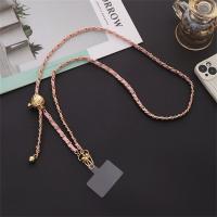 Cadena cruzada antipérdida para teléfono, funda de teléfono de cuero PU con metal, correas ajustables de lujo para colgar del cuello, para chicas y damas - details 6