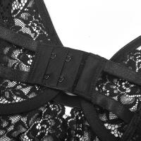 Camisón rojo sexy con liguero de malla de encaje ultrafino, pijama seductor para mujer - details 4