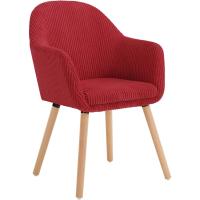 Silla de Comedor Estilo Vintage Juego de 1, Silla Cocina, Silla Nordica con Respaldo y Reposabrazos, Tela Pana, Estructura de Madera, Sillas para Tocador, Escritorio, Crema, EZS26cm-1 - details 63
