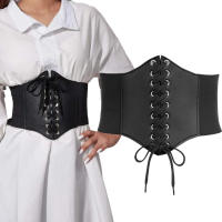 Cinturón de Corset Ajustable Diseño Ancho de Cuero PU con Encaje Gótico - details 0