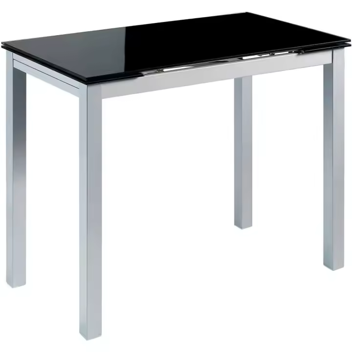 Color Negro/Plata - Material Cristal Templado/Metal 100/140 x 60 x 76 cm - 1