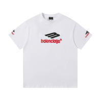 Nueva colección de verano con logotipo impreso frontal, camiseta deportiva de algodón puro con cuello redondo para hombre, camisa informal de estilo básico para pareja - details 0