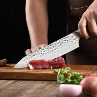 Cuchillo De Cocina Profesional Forjado a Mano Con Mango Para Frutas Vegetales Carne Y Verduras Hoja De Acero Carbono Cuchilla Afilada Con Soporte - details 4