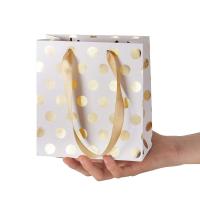 Bolsas de regalo pequeñas con asas de cinta, Mini bolsa de regalo dorada, para cumpleaños, bodas, navidad, vacaciones, graduación, bebé - details 1