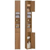 Mueble de Baño de Alto Estante Estanterías con 2 Puertas y Cajón Blanco Tamaño 20x20x180cm - details 29