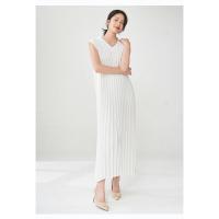 Vestido plisado para mujer, verano, nuevo, suelto, cuello en V, falda de talla grande, temperamento elegante - details 22