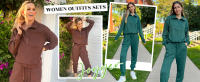 Chándal de mujer de 2 piezas, manga larga y media cremallera con bolsillos jersey, traje de ocio, sudadera, pantalón de chándal - details 1