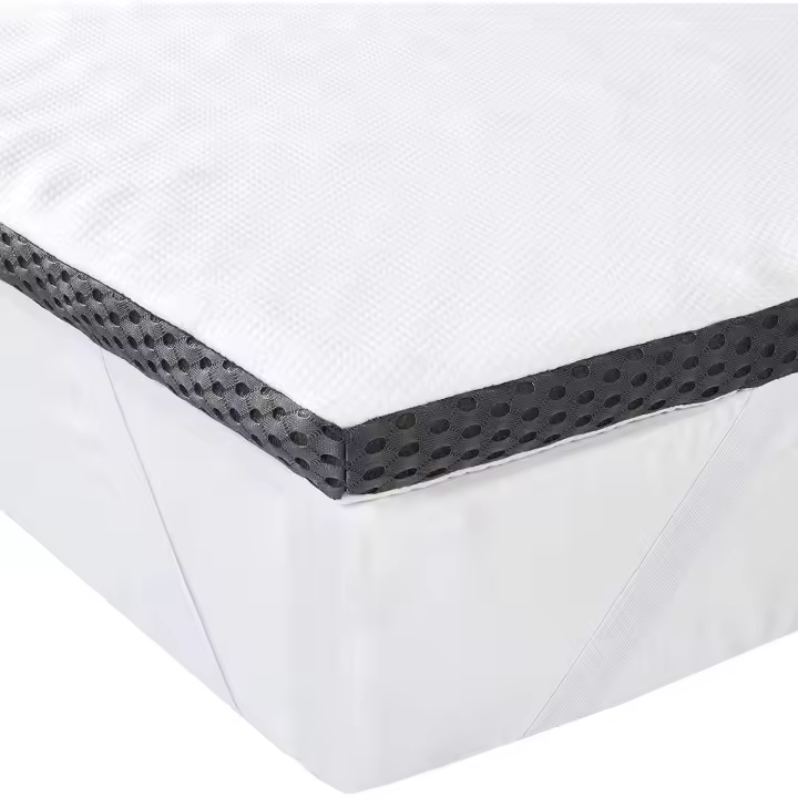 Espuma viscoelástica Topper con memoria con Funda removible y lavable, 140 x 190 cm, 4 cm, Blanco - 1