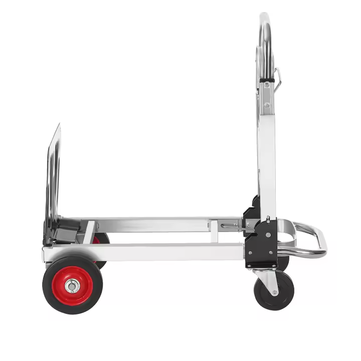 SucceBuy Camión de mano de aluminio 2 en 1, capacidad de 400 libras, plataforma rodante plegable convertible con ruedas de goma - 1