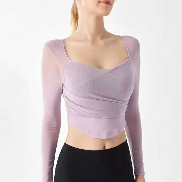 Nuevo traje de yoga para mujer rápido, transpirable y malla de poliéster - 1