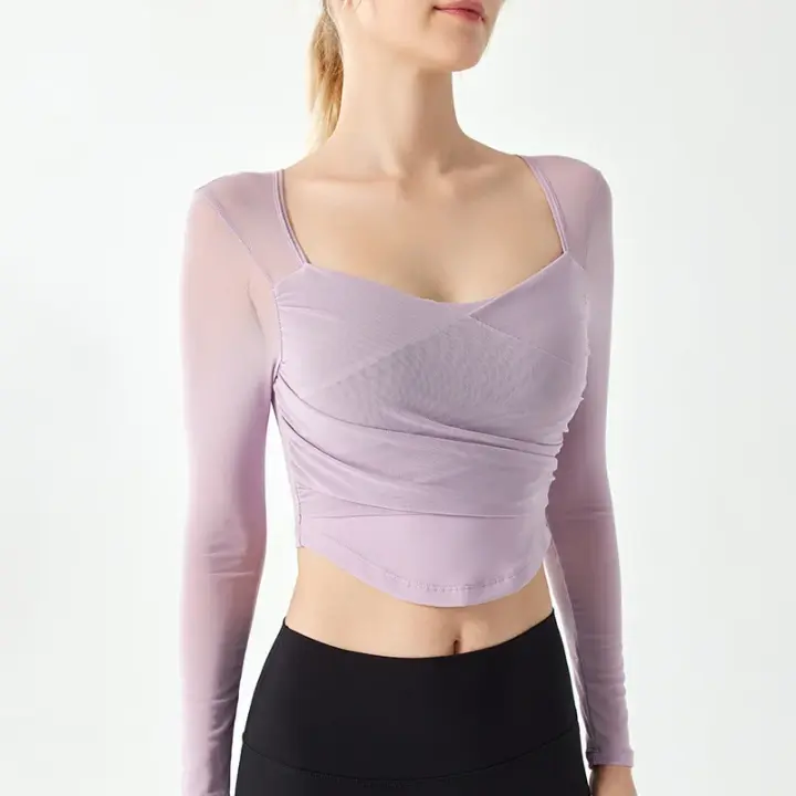 Nuevo traje de yoga para mujer rápido, transpirable y malla de poliéster - 1