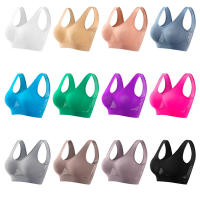 Women sports bra solid color fitness top gym yoga athletic tight workout soft brassiere padded - details 1