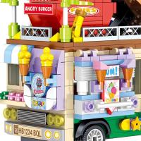 Food Ice Cream Building Blocks Truck Burger truck Bricks Mini Creative Model Puzzle Assembly Educational Toys for Girls Gifts - details 17