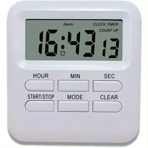 Temporizador Digital 3 en 1 para cocina, cronómetro magnético de cuenta atrás, blanco - 1
