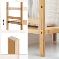 Estantería de bambú con 3 niveles para baño, cocina, dormitorio, 45 x 31,5 x 80 cm, natural - details 4