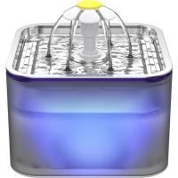 Fuente de agua Crystal Cat de acero inoxidable, fuente para mascotas de 101 oz/3 L con luz LED para gatos y perros - details 10