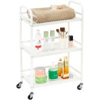 Carrito Cocina,Carro Auxiliar de Metálicos de 3 Niveles Cocina o Multiuso con Ruedas,para el hogar,60×30×75cm,Blanco - details 5