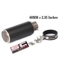 51mm/60mm/63mm Universal Motorcycle Exhaust Muffler Tailpipe SC project Canister Tail Pipe Stainless Carbon fiber 2Inches - details 8