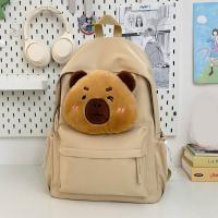Mochila Capybara de gran capacidad, correas ajustables de nailon para los hombros, bolso escolar de dibujos animados, resistente al agua, con múltiples bolsillos - details 4