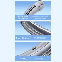 Mini ventilador portátil para colgar en el cuello, con pantalla digital, sin aspas, recargable por USB - details 5