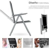 Sillas de Jardín Exteriores de Aluminio Con Ruedas, Respaldar Ajustable, Resistentes a la Intemperie, Transpirables, Fácil Limpieza - details 2