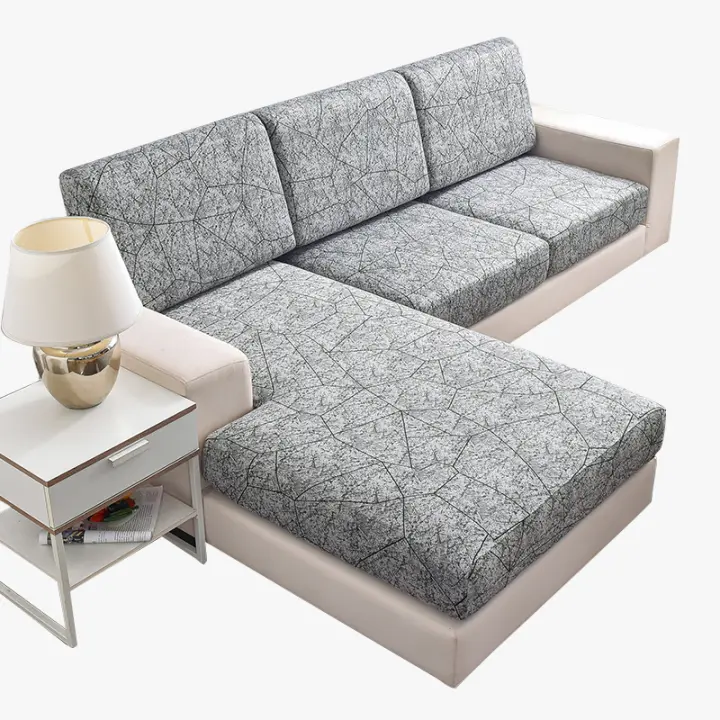 Coolazy-funda elástica para cojín de asiento de sofá para sala de estar, cubierta elástica estampada para sillón, esquina en forma de L, extraíble, antipolvo - 1