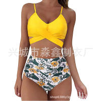 Bikini de dos piezas de cintura alta con estampado de leopardo, traje de baño sexy para mujer - details 13