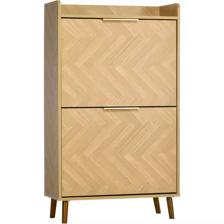 Zapatero Vintage con 2 Tapas Organizador de Zapatos para Entrada Pequeña, Salón, Dormitorio - 1