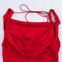 Vestido de manga corta con cuello en V ajustado elegante falda estampada plisada a la moda para mujer - details 5