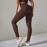 Pantalones deportivos de cintura alta sin costuras para yoga para mujer para hacer ejercicio y correr - details 28