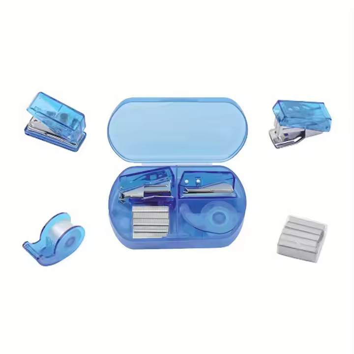 Set de Suministros de Oficina Mini Tiradora de Clavos, Dispensador de Cinta, Perforador de Agujeros - 1